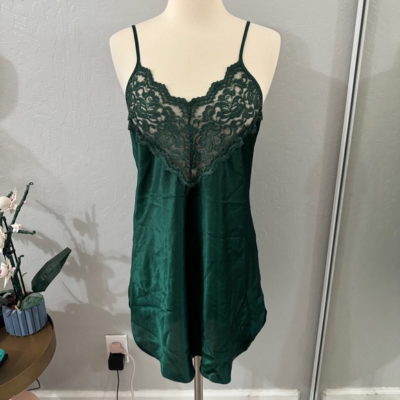 Vintage Other - Vintage Dark Green Lingerie Slip